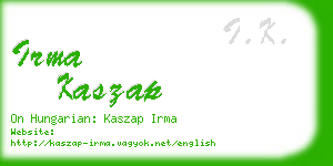 irma kaszap business card